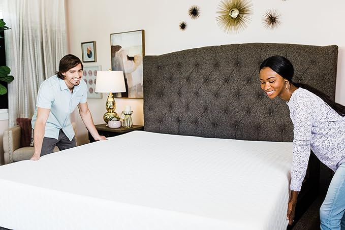Signature Design by Ashley Twin Size Chime 8 Inch Medium Firm Gel Memory Foam Mattress with Green Tea & Charcoal Extract, Fiberglass Free, Mattress In A Box