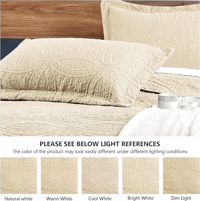 Love's cabin Twin Quilt Set Camel Bedspreads - Soft Bed Fall Lightweight Bedspread Comforter - Modern Style Coin Pattern Coverlet for All Season - 2 Pieces (1 Quilt, 1 Pillow Sham)