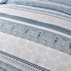 Cottolester Boho Comforter Set Full Size Light Blue Comforter Set 8 Piece Bed in a Bag Striped Paisley Bedding Sets