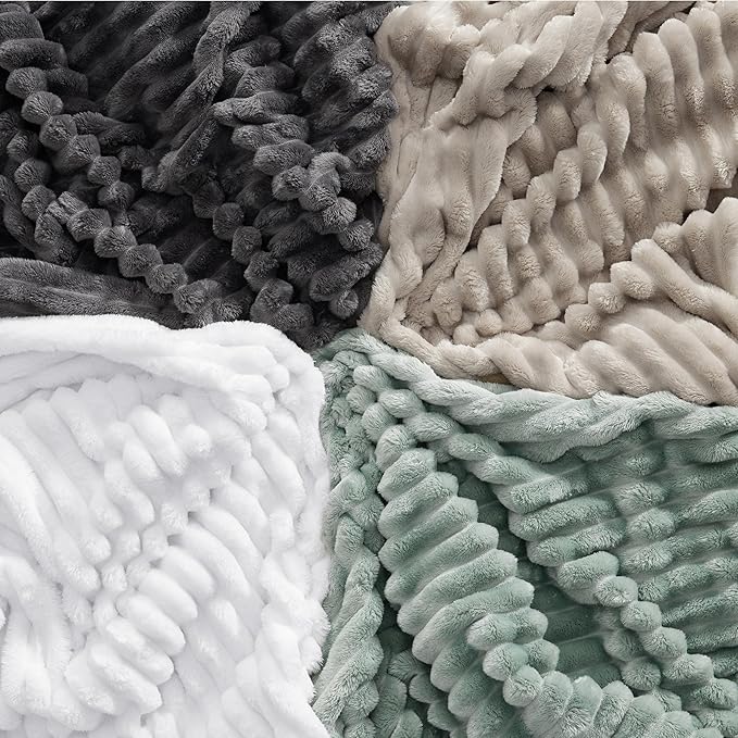 Bedsure GentleSoft King Throw Blanket for Couch - Cozy Soft Blankets for Women, Cute Small Fleece Throws for Girls, White, 108x90 Inches