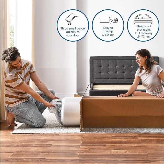 Cool Gel 10 Inch Twin Size Mattresses Memory Foam Medium Firm, Twin Memory Foam Mattress Cooling, Made in the USA, 10" Depth with Pressure Relief, CertiPUR-US Certified No Fiberglass, CoolGel Bed