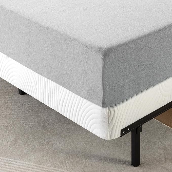 ZINUS 4 Inch Box Spring with Cover, No Assembly Mattress Foundation, Sturdy Metal Structure, Full, White