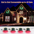 Brizled Red & Warm White Christmas Lights, 33ft 100 LED Faceted C5 Christmas String Lights, 120V UL Certified Xmas Tree Light Connectable White Xmas Light Indoor Outdoor for Home Tree Holiday Patio
