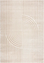 Abani Area Rug for Living Room -Nuevo 6' x 9' Beige Arch Pattern Area Rug, Soft and Durable Living Room Rug, Stain and Fade Resistant, Chic Modern Design, Pet & Kid Friendly