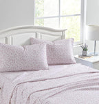 Laura Ashley - Flannel Sheets Queen Size, Anti-Pilling & Wrinkle Resistant Cotton, Touchably Soft for All-Season Comfort - Bed Sheets with Matching Pillowcases & Fitted Sheet (Paisley Prance Pink)