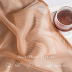NICETOWN Voile Sheer Terracotta Curtains 96 inches Long 2 Panels Set, Grommet Casual Window Treatments with Light Filtering Airy & Elegant for Bedroom/Living Room, W54 x L96