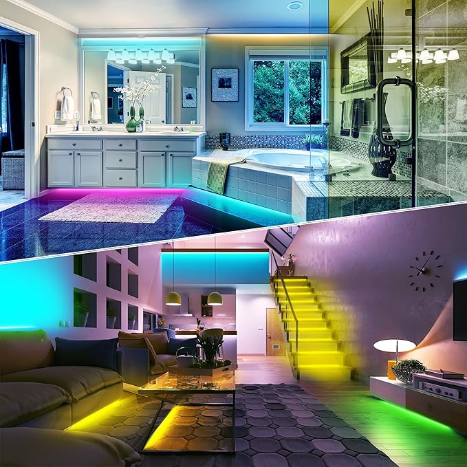 Led Lights for Bedroom 300FT (3 Rolls of 100ft), Color Changing RGB Led Strip Lights with 60 Keys Remote and App Control, Music Sync Led Lights for Room Kitchen Party Home Decor