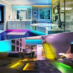 150FT LED Lights for Bedroom, RGB LED Strip Lights Music Sync Color Changing Effects, DIY Cuttable Led Light Strip with Remote and App Control Led Lights for Room Decor Aesthetic and Parties