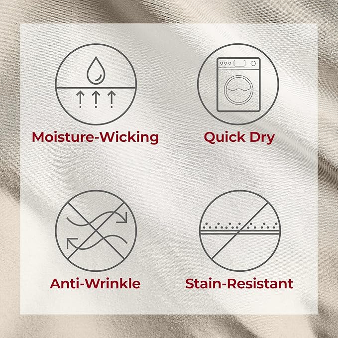 Mellanni Extra Deep Split King Sheets - 5 PC Iconic Collection Bedding - Hotel Luxury, Ultra Soft, Cooling Bed Sheets - Wrinkle, Fade, Stain Resistant (Split King, Beige)