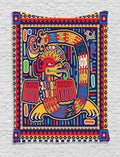 Ambesonne Mexican Tapestry, Culture Pattern Colorful Artwork Abstract Snake in Vivid Folk Style, Wall Hanging for Bedroom Living Room Dorm Decor, 40" X 60", Mustard Orange