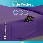 DREAMCARE Queen Sheet Set – 6 pcs Cooling Bed Sheets – up to 21” Deep Pocket Queen Sheets Set – 2500 Supreme Collection – Extra Soft 100% Brushed Microfiber Hotel Luxury with Side Pocket – Purple