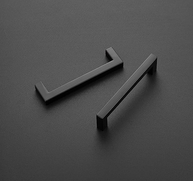 Ravinte 20 Pack 5 Inch Kitchen Square Cabinet Handles Matte Black Pulls Black Drawer Pulls Kitchen Cabinet Hardware Handles