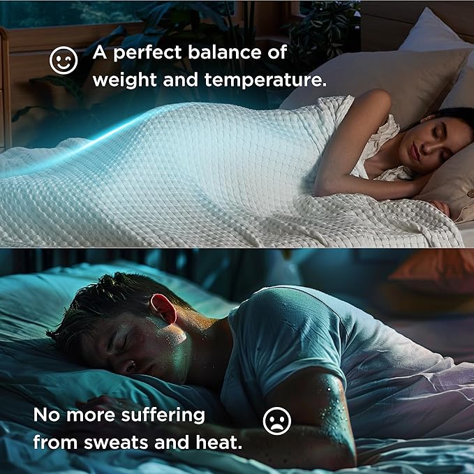 Bedsure Cooling Cotton Waffle Full Size Blanket - Lightweight Breathable Blanket of Rayon Derived from Bamboo for Hot Sleepers, Luxury Throws for Bed, Couch and Sofa, Fog Blue, 80x90 Inches