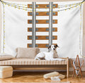 Lunarable Train Tapestry King Size, Vertical Tracks Railroad for Trains Ways of Transportation in The Old Days, Wall Hanging Bedspread Bed Cover Wall Decor, King Size, Brown White