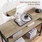 Yaheetech Entryway Table with Storage Shelves, 40 Inch Console Table with Metal Frame, Wood Behind Couch Sofa Tables for Entryway, Living Room, Gray