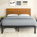 ZINUS Paul Metal and Bamboo Platform Bed Frame, Wood Slat Support, No Box Spring Needed, Easy Assembly, Full