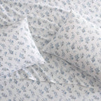 Laura Ashley - Flannel Sheets Full Size, Anti-Pilling & Wrinkle Resistant Cotton, Touchably Soft for All-Season Comfort - Bed Sheets with Matching Pillowcases & Fitted Sheet (Audrey Blue)