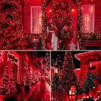 Christmas Lights Indoor Outdoor, 2PACK 13FT 50-count Lights Incandescent Mini Halloween String Light, 120V UL Certified Green Wire Light for Xmas Tree, Patio, Holiday, Party, Home, Garden Decor,Red