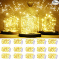 SmilingTown 15 Packs 20 LED Fairy Lights Battery Operated - 6.6FT Silver Copper Wire Waterproof Starry String Light for DIY Party Christmas Costume Wedding Easter Table Decorations (Warm White)