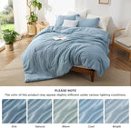 Bedsure California King Comforter Set - Storm Blue Soft Bedding for All Seasons, Cationic Dyed Bed Set, 3 Pieces, 1 California King Size Comforter (104"x96") and 2 Pillow Shams (20"x36"+2")