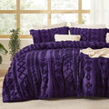 Bedsure Tufted Boho Comforter Set King Size - Purple Boho Bed Set, GentleSoft™ 3 Pieces Farmhouse Shabby Chic Embroidery Bedding, Gifts for Woman, Soft Jacquard King Comforter for All Seasons