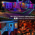 Brizled C9 RGB Christmas Lights, 35FT 54 LED Color Changing Outdoor Christmas Lights, Connectable Halloween Light with Remote, Dimmable Waterproof for Christmas Tree Light Xmas Tree Party Indoor Decor