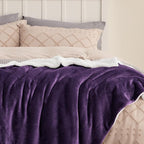 Bedsure GentleSoft Sherpa Fleece Blankets King Size for Bed - Thick and Warm Throw for Girls and Women, Soft Fuzzy Plush King Blanket for Winter, Purple, 108x90 Inches
