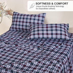 RUVANTI Flannel Sheets Full Size - 100% Cotton Double Brushed Bed Sheets Set, Deep Pockets 16 Inches, All Seasons Breathable & Extra Soft Full Sheets, Warm & Cozy, 4 Piece, Noel