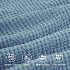Bedsure Cotton Duvet Cover King - 100% Cotton Waffle Weave Grey Blue Duvet Cover King Size, GentleSoft™ and Breathable Bedding Set for All Season, 3 Pieces, 104"x90"