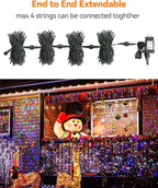Blingstar Christmas Lights Colored String Lights 33 Ft 100 LED Waterproof Multicolor Twinkle Lights 8 Modes 30 V Plug in Fairy String Lights for Indoor Outdoor Xmas Tree Bedroom Garden Party Decor