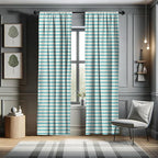 Ambesonne Teal Curtains, Horizontal Zigzag Lines Chevron Triangles Pattern Simple Classical Geometric Design, Window Treatments 2 Panel Set for Living Room Bedroom, Pair of - 28" x 84", Cream Teal