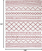 SAFAVIEH Arizona Shag Collection Area Rug - 9' x 12', Ivory & Red, Moroccan Design, Non-Shedding & Easy Care, 1.6-inch Thick Ideal for High Traffic Areas in Living Room, Bedroom (ASG741P)