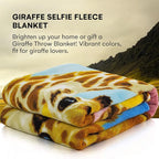 Dawhud Direct Giraffe Fleece Throw Blanket, 50" x 60", Polyester, Animal Print, Multicolor, Unisex, Adult/Kid, Winter, Durable, Camping, Gift