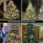 Christmas String Lights for Tree, 400 LEDs Christmas Tree Lights with Memory Function & 8 Modes, 6.6FT x 16 Lines Fairy Lights with Remote Control & Timer for Christmas Tree Decorations - Cold White