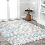 JONATHAN Y Speer Abstract Linear Stripe Gray/Blue Indoor Area Rug, 5x8, Contemporary, Rustic, Easy-Cleaning for Living Room, Bedroom, Kitchen, Pet Friendly, Non-Shedding (LUX106A-5)