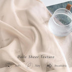 NICETOWN Taupe Voile Sheer Curtains 108 inches Long for Living Room, Grommet Airy & Elegant Light Filtering Soft Sheer Lightweight Window Treatment for Bedroom, W54 x L108, 2 Panels