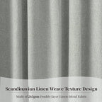 KangBang Wide 72" Sliding Door Blackout Curtains, Back Tab Linen Textured Curtains 2 Panels for Loft Guestroom, UV Protection Modern Drapes 72 Inch Width by 96 Inch Length, Ash Fog Grey
