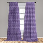 Ambesonne Geometric Curtains, Blossoming Flowers with Birth of Nature Season Theme Spring Summer, Window Treatments 2 Panel Set for Living Room Bedroom, Pair of - 28" x 84", Purple