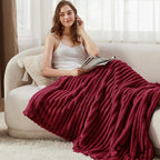 Bedsure GentleSoft Deep Red Blanket for Couch - Cozy Soft Blankets for Women, Cute Small Throws for Girls, 50x60 Inches