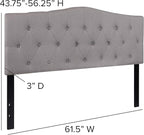 Flash Furniture Cambridge Tufted Upholstered Queen Size Headboard in Light Gray Fabric