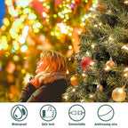 Hopolon Clear Christmas Lights Set 2PACK 50Count 13Feet Incandescent Bulb Mini String Lights for Indoor Christmas Tree Garland Birthday Wedding Festival Decor, Warm White