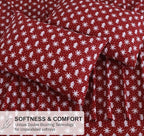 RUVANTI Flannel Sheets Twin Size - 100% Cotton Double Brushed Twin Sheets Set, Deep Pockets 16 Inches, All Seasons Breathable & Extra Soft Bed Sheets, Warm & Cozy, 3 Piece, Red Christmas