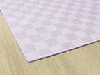Flagship Carpets Schoolgirl Style Lavender Checkerboard Educational Area Rug for Kids Room Seating Décor, Children's Classroom, Play Carpet for Teaching and Playroom, 7'6" x 12', Purple