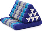 Leewadee 1-Fold Mat with Triangle Cushion – Comfortable TV Pillow, Foldable Mattress with Cushion Made of Eco-Friendly Kapok, 30 x 20 inches, Blue