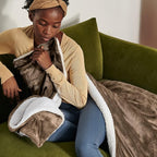 Bedsure GentleSoft Sherpa Fleece Blankets Queen Size for Bed - Thick and Warm Throw for Women and Men, Soft Fuzzy Plush Queen Blanket for Winter, Camel, 90x90 Inches