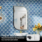 22x36 Inch LED Bathroom Mirror, Adjustable 3000K/4500K/6000K, Irregular Black Frame Lighted Bathroom Vanity Mirror with Lights, Stepless Dimmable, Anti-Fog, Wall Mounted