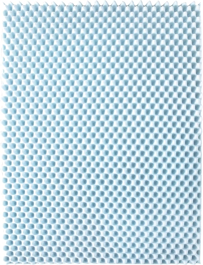 Best Price Mattress 4 Inch Egg Crate Memory Foam Mattress Topper with Cooling Gel Infusion, CertiPUR-US Certified, Dorm Essentials, TwinXL, Light Blue