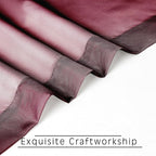 OVZME Burgundy Sheer Curtains 63 inch Length 2 Panels Set for Christmas, Elegant Light Filtering Airy Burgundy Voile Window Treatments, Each is 42W x 63L