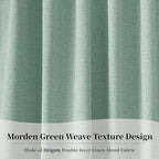 KangBang 108 Inch Fresh Green Blackout Curtains 2 Panels Set for Bedroom, Pinch Pleated/Rod Pocket/Back Tab/Hook Belt Thermal Insulated Morden Drapes for Cottage Urban Cameo Green, 52x108