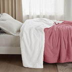 Bedsure GentleSoft Sherpa Fleece Throw Blanket Twin Size for Couch - Thick and Warm Throw for Girls and Women, Soft Fuzzy Plush Twin Blanket for Winter, Dusty Rose, 60x80 Inches